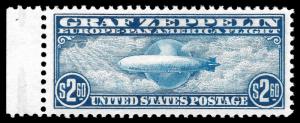 WCstamps: U.S. Scott #C15 / SMQ $1,250 - $2.60 Graf Zeppelin PF Grade 90, OGnh