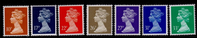 Great Britain,#MH71,98,120,132,134,143,146,MNH,QEII,Machins,CV$11.00