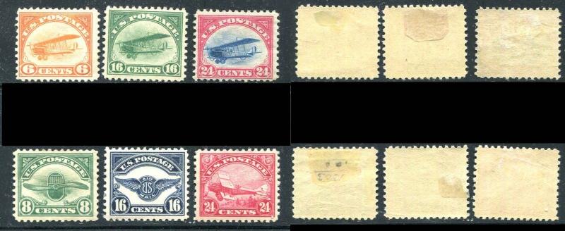 Air Mail #C1 - C6 1st & 2nd Issue Mint Hinged Original Gum  CV $322