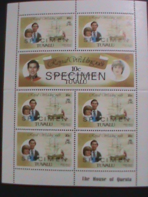 TUAVALU-SPECIMEN -1981 ROYAL WEDDING- PRINCE CHARLES & LADY DIANNA-MNH SHEET