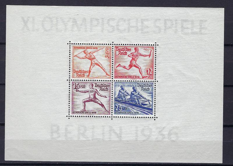 Germany Reich Scott # B92, mint nh, s/s, variation cardboard, Mi Bl 6z