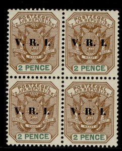 SOUTH AFRICA - Transvaal QV SG228 2d brown and green NH MINT. Cat £18 BLOCK OF 8