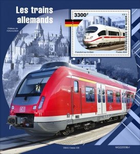 2022/08- NIGER - GERMAN TRAINS  I          4V    MNH **