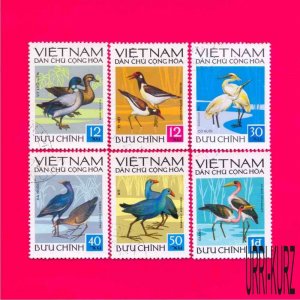 VIETNAM 1972 Nature Fauna Water Birds Ducks Herons 6v Sc669-674 Mi701-706 CTO VF