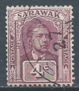 Sarawak #56 Used 4c Sir Charles Vyner Brooke - Purple Brown