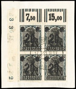 Saar Stamps Used Block Of 4