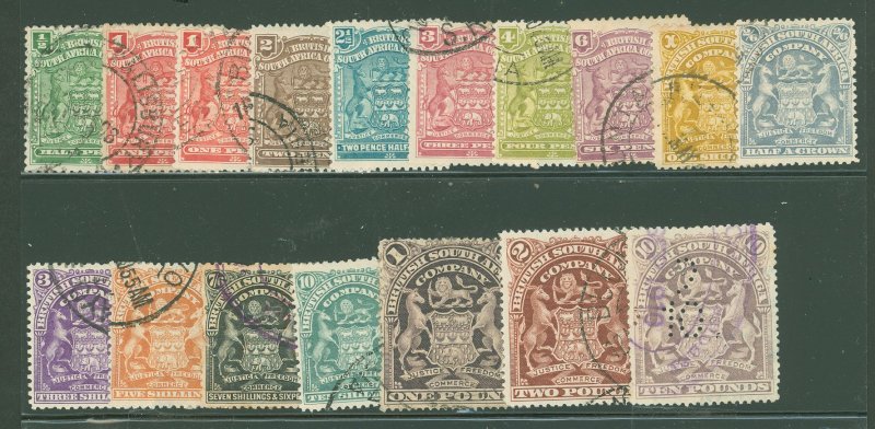 Rhodesia (1890-1923) #59-75 Used Multiple