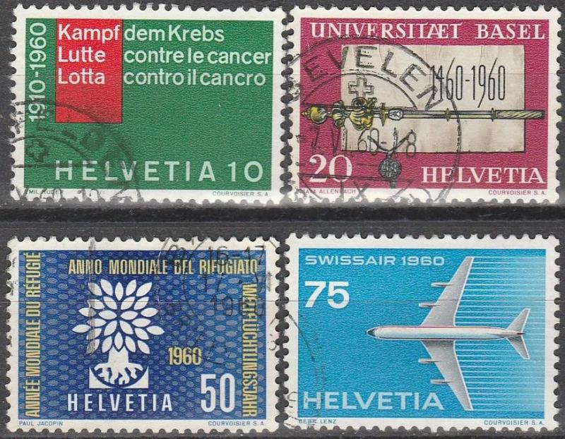 Switzerland #378-81 F-VF Used CV $5.75 (D1825)