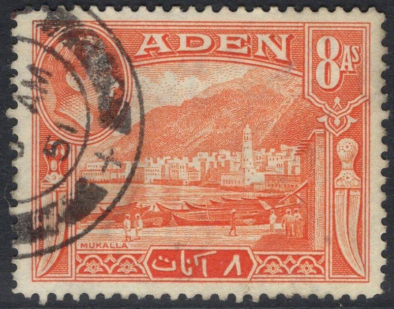 ADEN SG23 1939 8a RED-ORANGE FINE USED