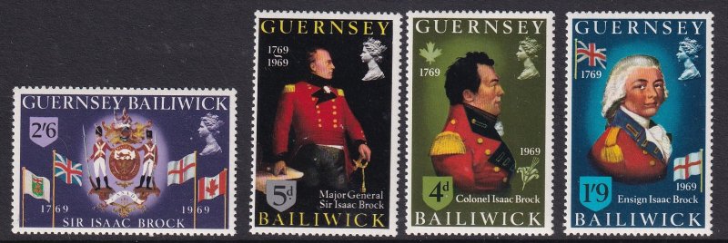 Guernsey  #24-27   MNH  1969  Sir Isaac Brock