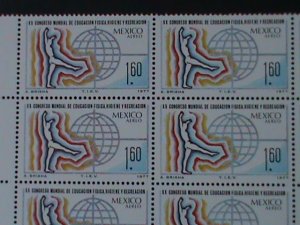 ​MEXICO-1977-SC#546-WORLD CONGRESS FOR EDUCATION 20TH ANNIV-MNH-IMPRINT BLOCK