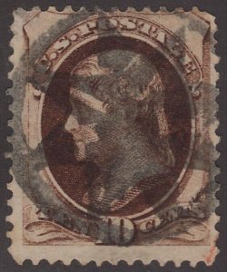 US Scott # 161 10c Jefferson Fancy Cancel NYFM