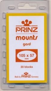 Prinz Scott Stamp Mount 105/57 mm - CLEAR (Pack of 20)  (105x57  105mm)  PRECUT