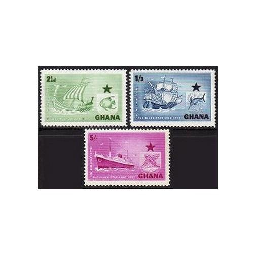 Ghana 1957 Inauguration Black Star Line Ships Transport Boats Ocean Stamps MNH