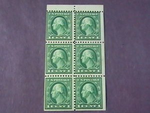 U.S.# 498e-MINT NEVER/HINGED-BOOKLET PANE OF 6--GREEN--WASHINGTON--1917(LOTb)