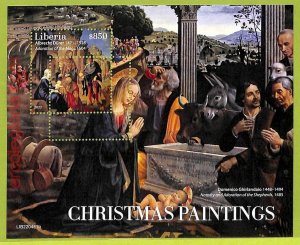 B0551 - LIBERIA - MISPERF ERROR Stamp Sheet - 2022 - Christmas Paintings, ART-