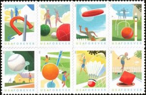 US Scott # 5627-5634 Block Of 8 Stamps MNH Backyard Games 2021 Horizontal Block 