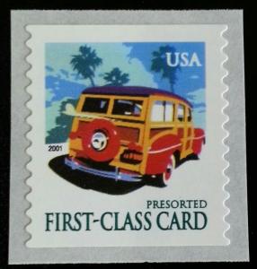 2001 15c Woody Wagon, Coil Scott 3522 Mint F/VF NH