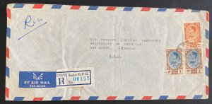 1963 Bangkok Thailand Airmail Registered Cover To University Ann Arbor MI USA