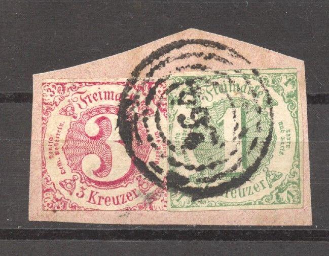 Thurn & Taxis,1859, Michel 20 and 32 on clipping, Cancel 264,no faults, exp. BPP