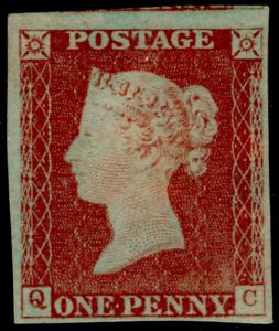 SG8, 1d red-brown, M MINT. Cat £600. 4 MARGINS. QC