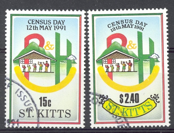 St. Kitts Sc# 316-317 SG# 334-335 Used 1991 National Census