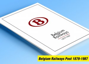 COLOR PRINTED BELGIUM RAILWAYS POST 1879-1987 STAMP ALBUM PAGES (54 ill. pages)