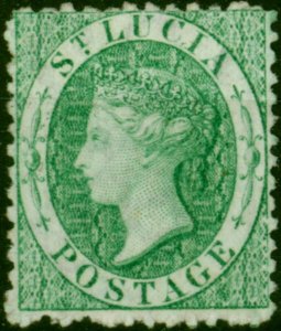 St Lucia 1863 (6d) Emerald SG8 Fine & Fresh Unused