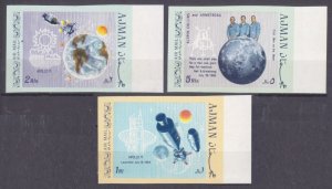 1969 Ajman 466-468b Apollo XI moon landing 8,00 €
