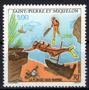 St. Pierre & Miquelon 587 MNH Marine Life Deep Sea Diving ZAYIX 0524S0194M