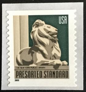 US #3447a MNH Coil Single NYPL Lion SCV $.20