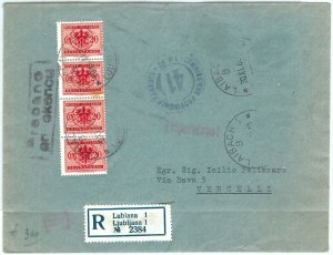 73813 -  storia postale - BUSTA da LUBIANA bolli cauti TASSATA in partenza! 1944