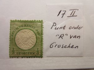 GERMANY, PLATE FAULT, Michel: 17II, MINT HINGED, Lot31, Cat €350