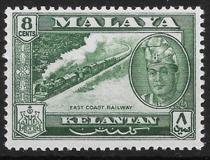 MALAYA KELANTAN SG100a 1963 8c DEEP GREEN MTD MINT (p)