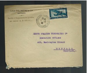 1934 Saigon Vietnam  Airmail Cover to USA