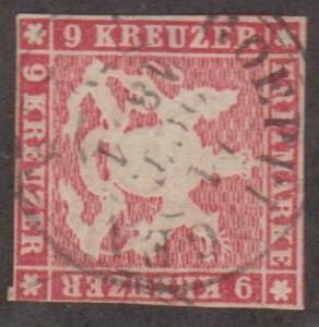 German States - Wurttemberg Scott #17 Stamp - Used Single