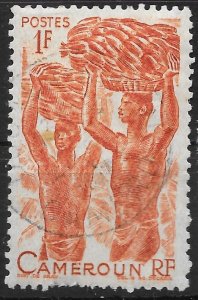 CAMEROUN (FRENCH) SG238a 1946-50 1f ORANGE p12.5x12 USED