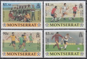 MONTSERRAT Sc #748-51 CPL MNH SET of 4 - 1990 FIFA WORLD CUP SOCCER CHAMPIONSHIP
