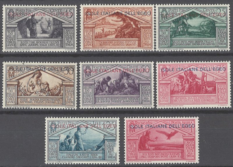 COLLECTION LOT # 2121 ITALY AEGEAN ISLANDS 8 MH STAMPS 1930