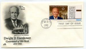 2513 Dwight D Eisenhower ArtCraft,  tab 'From the horse  ..' single, FDC