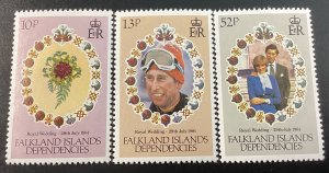 Falkland Islands #324-26 Mint Royal Wedding Charles & Diana