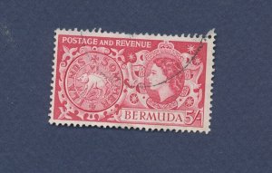 BERMUDA - Scott 160  - used - 5 shilling   Hog Coin - 1953