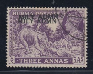 Burma, CW 25a, used Double Overprint variety