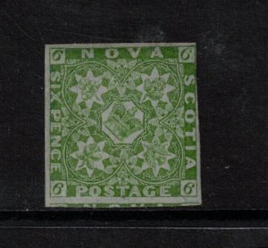 Nova Scotia #4 Mint Fine Rare Stamp Full Sweated Original Gum Hinged