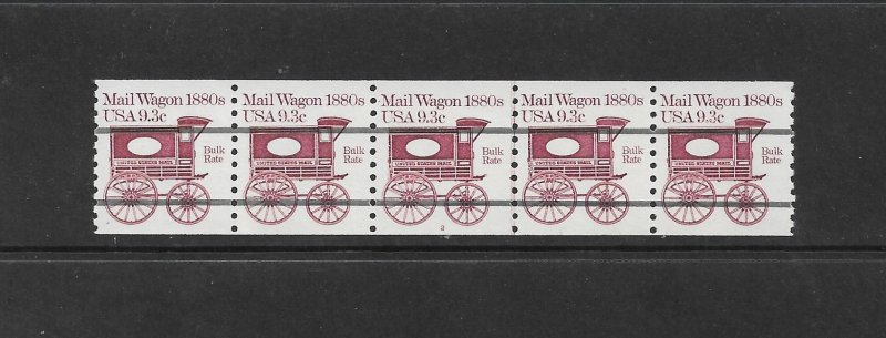 US Stamps: #1903a; 9.3c Mail Wagon Coil Lines (Precancel); #2 PNC5 No Gap; MNH