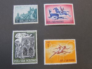 San Marino 1961 Sc 473,477,492,572 MNH