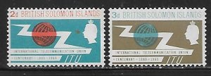 Solomon Islands 126-7 1965 100th ITU set LH