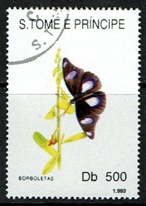St Thomas & Prince Scott 1102 (SW 1437) Used/CTO (1991) Butterflies