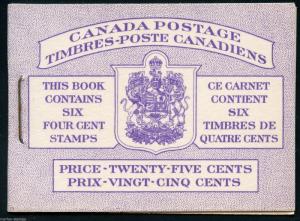 CANADA COMPLETE UNEXPLODED BOOKLET STANLEY GIBBONS #SB54 MINT NH STAMPS