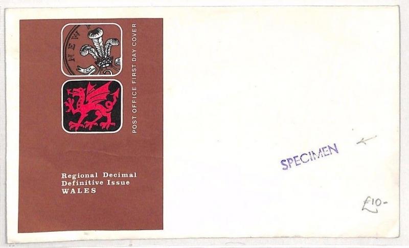 AO158 GB Wales Regional Issues FDC Cover Specimen {samwells-covers}